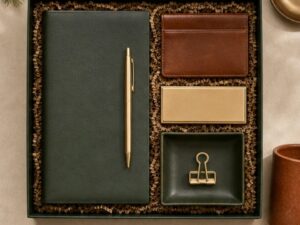 Customer photo of the desk set on a work table